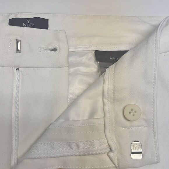 NYDJ Cream Ankle Pants with Front and Back Pleating - Picture 13 of 14